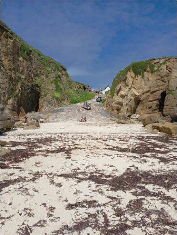 The steep slipway at Porthgwarra
