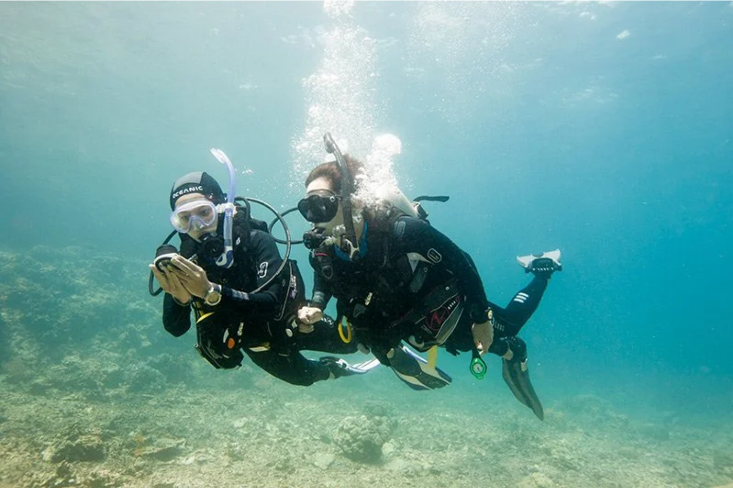 Compass use underwater navigation